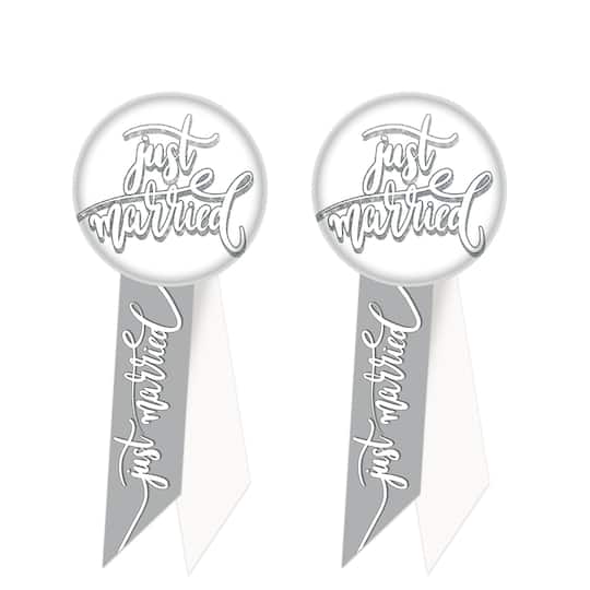 Beistle 5.5" Just Married Rosettes, 2ct.